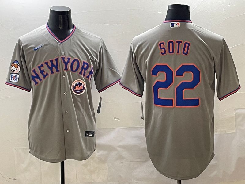 Men New York Mets #22 Soto Grey Second generation 2025 Nike MLB Jersey style 11->new york mets->MLB Jersey